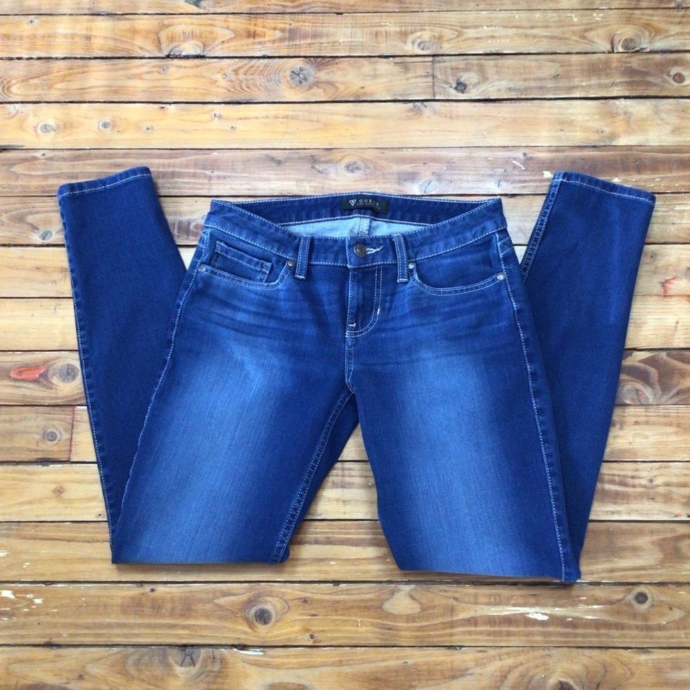 Guess Blue Jeans Skinny Low Rise Stretchy Soft Denim Size 27